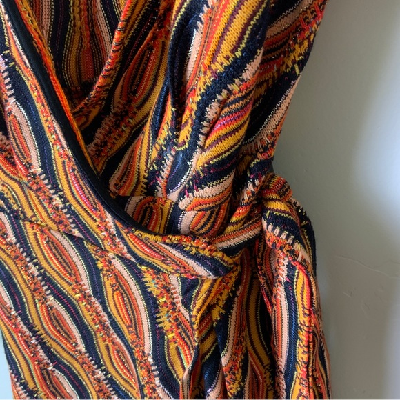 Eva Franco Flare Wrap Patterned Knit Dress Size 2 - Picture 2 of 12